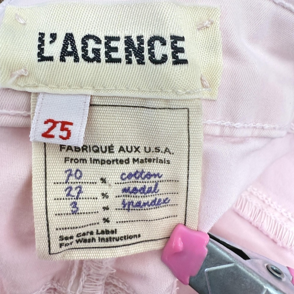 L'agence Skinny High Rise Margot Pink Jeans Pants Size 25 Stretch Preppy Casual - Picture 4 of 11